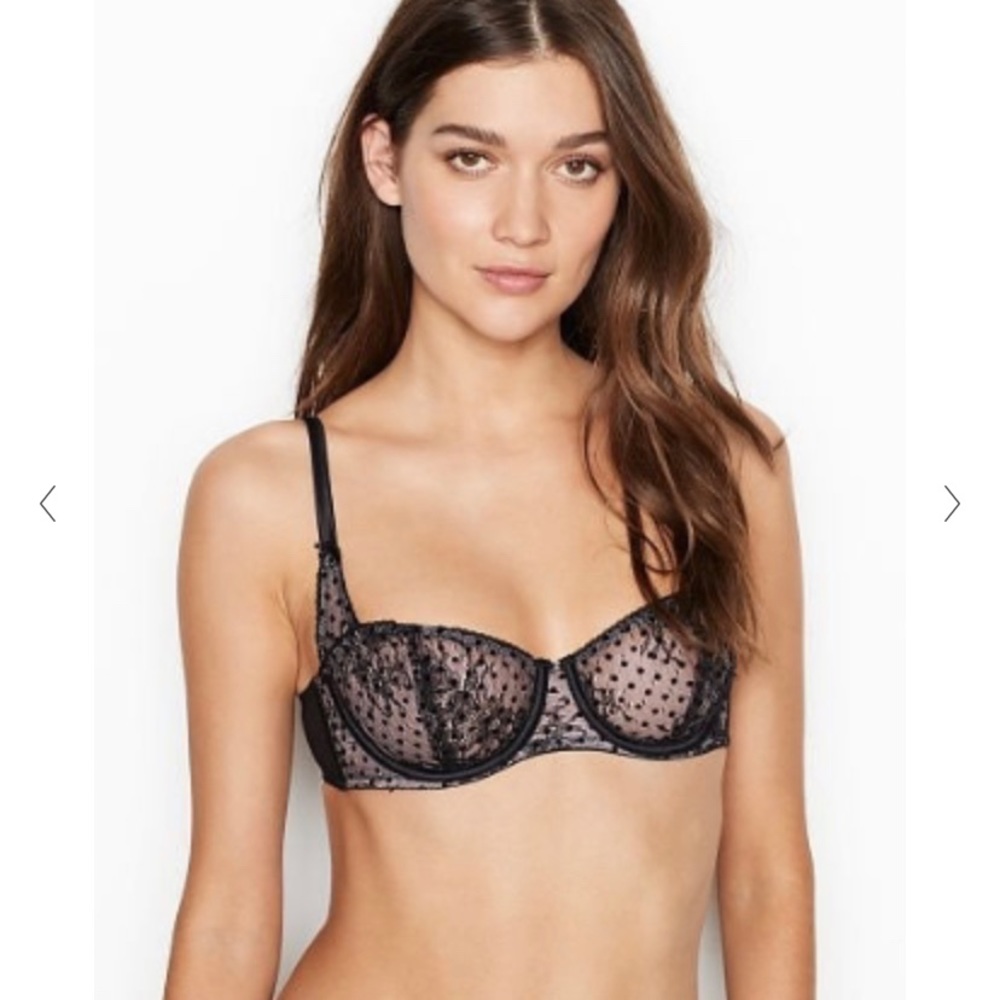 Victoria's Secret Dream Angels Unlined Flocked Dot Balconet
